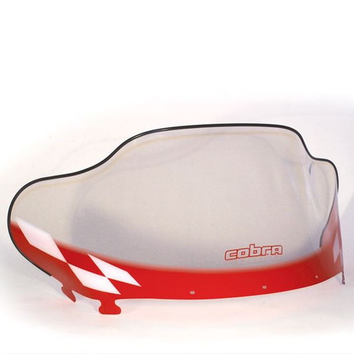 Powermadd POWERMADD COBRA WINDSHIELD POLARIS EDGE, MID (13.25"), CLEAR W/RED/WHITE (11532)