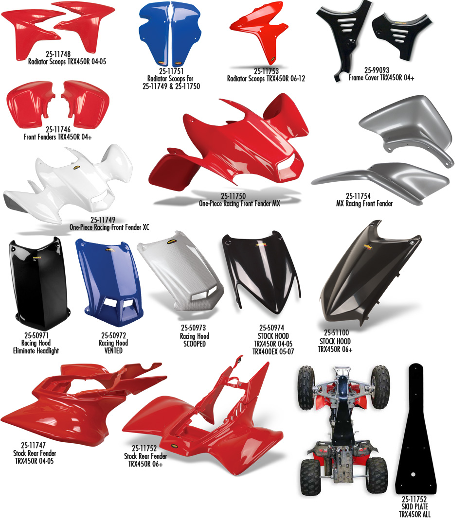 honda trx450r maier plastic body panels